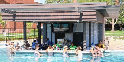 Poolside bar available at Hilton Anatole.