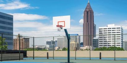 Basketball, pickleball courts and and jogging track available at Hilton Atlanta.