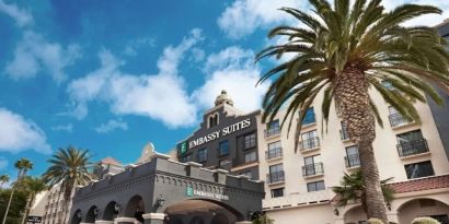 Hotel exterior at Embassy Suites By Hilton Los Angeles International Airport South.