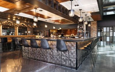 Hotel bar at Hilton Garden Inn Denver Union Station.