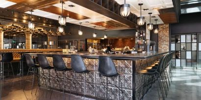 Hotel bar at Hilton Garden Inn Denver Union Station.