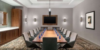 Professional meeting room at Hilton Garden Inn Camden Waterfront Philadelphia.