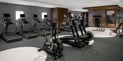 Fitness center at Hilton Garden Inn Camden Waterfront Philadelphia.