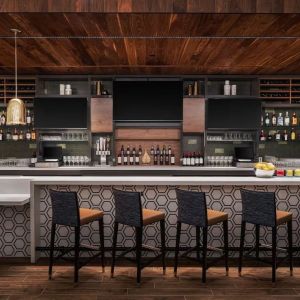 Hotel bar at Hilton Garden Inn Camden Waterfront Philadelphia.
