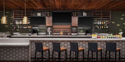 Hotel bar at Hilton Garden Inn Camden Waterfront Philadelphia.