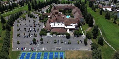 Vast parking area at DoubleTree By Hilton Sonoma Wine Country.