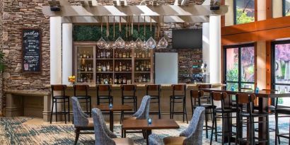 Lobby and coworking lounge at DoubleTree By Hilton Sonoma Wine Country.
