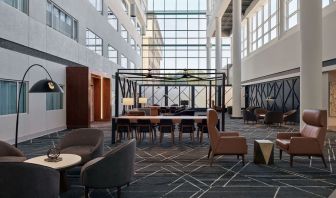 Lobby and coworking space at Delta Hotels By Marriott Little Rock West.