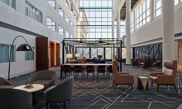 Lobby and coworking space at Delta Hotels By Marriott Little Rock West.