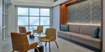 Coworking lounge at Delta Hotels By Marriott Little Rock West.