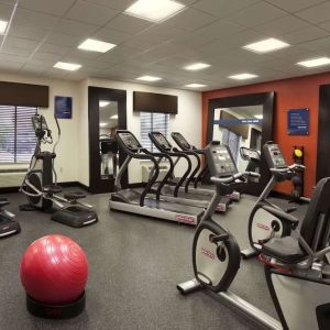 Well equipped fitness center at Hampton Inn & Suites Conroe - I-45 North.