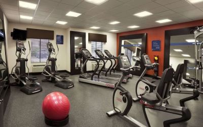 Well equipped fitness center at Hampton Inn & Suites Conroe - I-45 North.