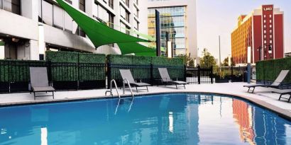 Relaxing outdoor pool at Hilton Birmingham At UAB.