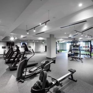Fitness center at Hilton Birmingham At UAB.