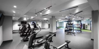 Fitness center at Hilton Birmingham At UAB.
