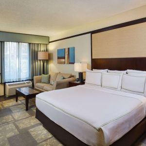 Day use room with sofa and work desk at DoubleTree By Hilton Orlando At SeaWorld.