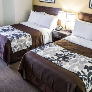 Day use twin room at Sleep Inn Tinley Park.