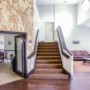 Hotel lobby at Sleep Inn Tinley Park.