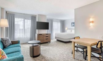 Day use room with workspace and lounge area at Sonesta ES Suites San Antonio Downtown Alamo Plaza.