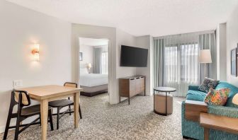 Day use suite with lounge area and workspace at Sonesta ES Suites San Antonio Downtown Alamo Plaza.