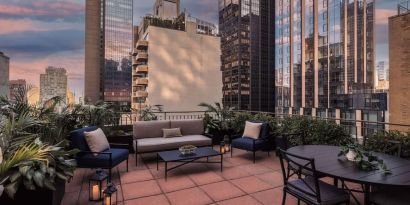 Rooftop lounge at The Benjamin Royal Sonesta New York.
