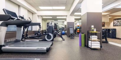 Fully equipped fitness center at The Benjamin Royal Sonesta New York.