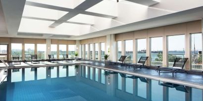 Refreshing indoor pool at Hilton Philadelphia At Penn's Landing.