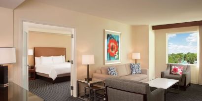 Day use room with living area at Hilton Orlando.