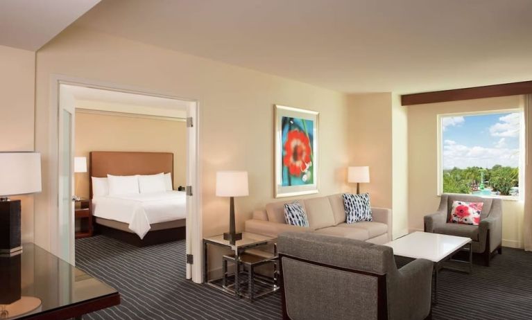Day use room with living area at Hilton Orlando.