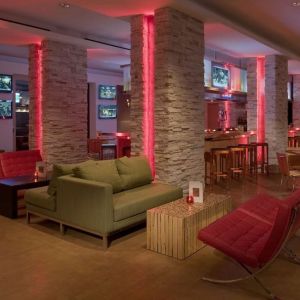 Hotel lounge at Hyatt Regency New Brunswick.