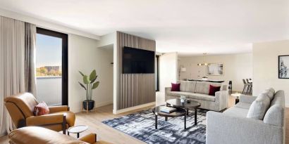 Lounge seating at Hyatt Regency New Brunswick.