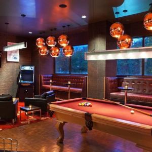 Hotel game room at Hyatt Regency New Brunswick.