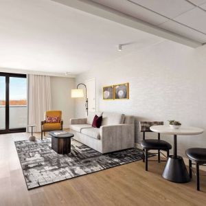 Spacious king room at Hyatt Regency New Brunswick.