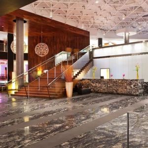 Lobby entrance at Hyatt Regency New Brunswick.