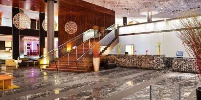 Lobby entrance at Hyatt Regency New Brunswick.