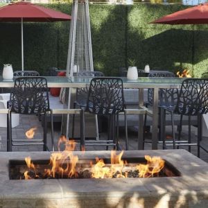 Firepit in the garden perfect for coworking at Embassy Suites By Hilton San Diego-La Jolla.