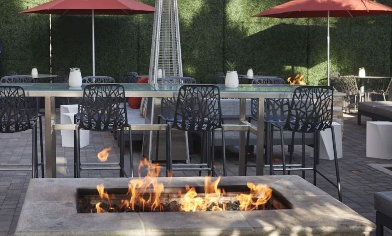 Firepit in the garden perfect for coworking at Embassy Suites By Hilton San Diego-La Jolla.