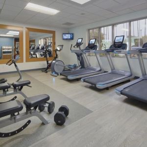 Fitness center at Embassy Suites By Hilton San Diego-La Jolla.