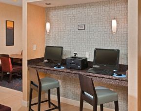 Business center with computers and printer at Sonesta ES Suites Annapolis.