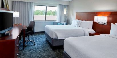 Day use twin room with work desk at Sonesta Select Raleigh Durham Airport Morrisville.
