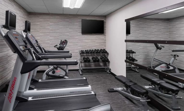 Well equipped fitness center at Sonesta Select Newport Middletown.