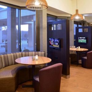 Lobby workspace at Sonesta Select Kansas City South Overland Park.