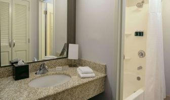 Private guest bathroom at Sonesta Select Kansas City South Overland Park.