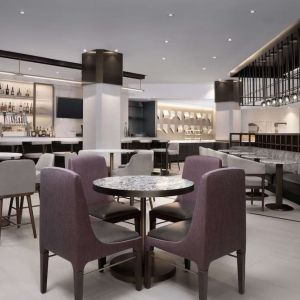 Hotel bar at Hilton Crystal City At Washington Reagan National Airport.