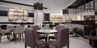 Hotel bar at Hilton Crystal City At Washington Reagan National Airport.