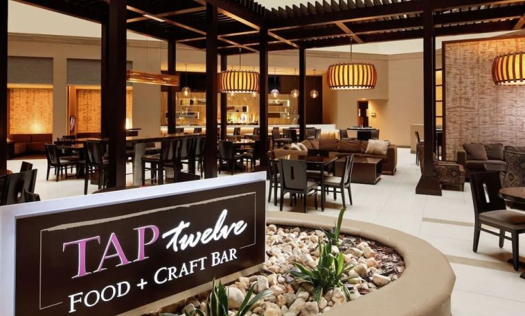 Restaurant area perfect for co-working at Embassy Suites By Hilton Crystal City-National Airport.