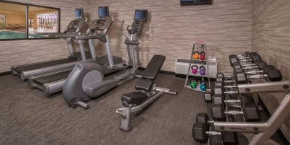 Well equipped fitness center at Sonesta Select Columbia.