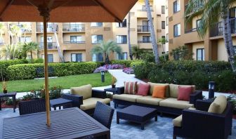 Outdoor lounge seating area at Sonesta Select Boca Raton.
