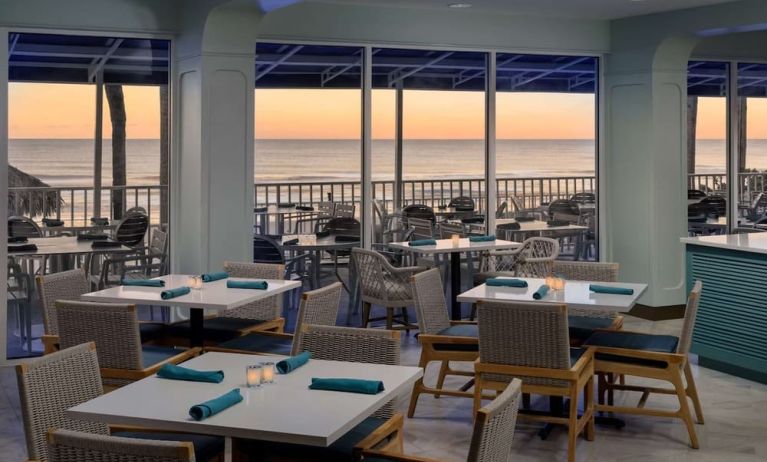Restaurant area perfect for co-working at DoubleTree Beach Resort By Hilton Tampa Bay - North Redington.