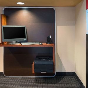 Business center with computer and printer at Sonesta Simply Suites Seattle Renton.